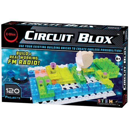 E-BLOX Circuit Blox 120, Circuity Board Building Blocks, 49 Pieces CB-0026